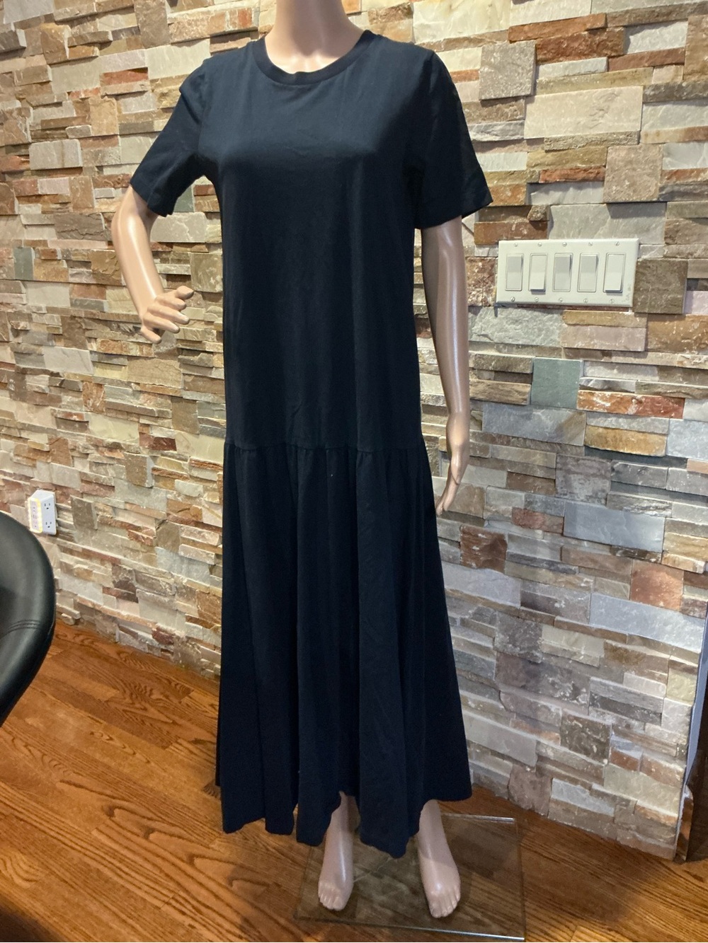 COS  Voluminous Maxi T-Shirt in Dress  Navy